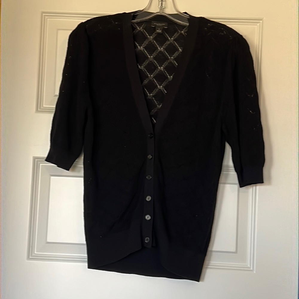 Ann Taylor black knit half sleeve sweater